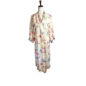Vintage Floral Print Women's Robe caftan house coat